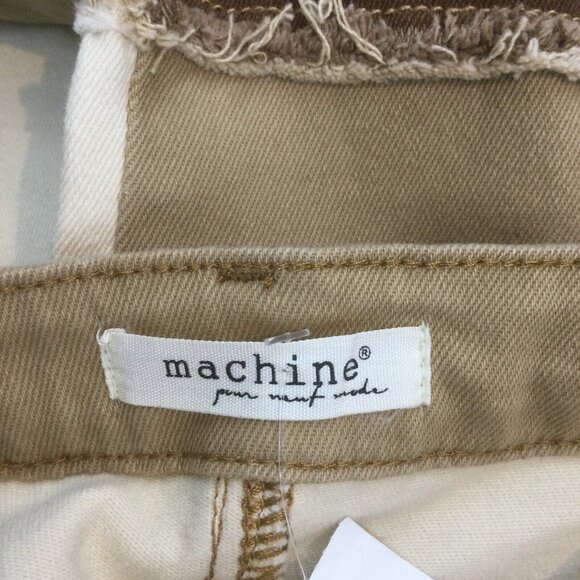 Machine Jeans 7 Flare Patch Brown Colorblock Y2K 90s Bell Bottom Boho - Picture 13 of 15